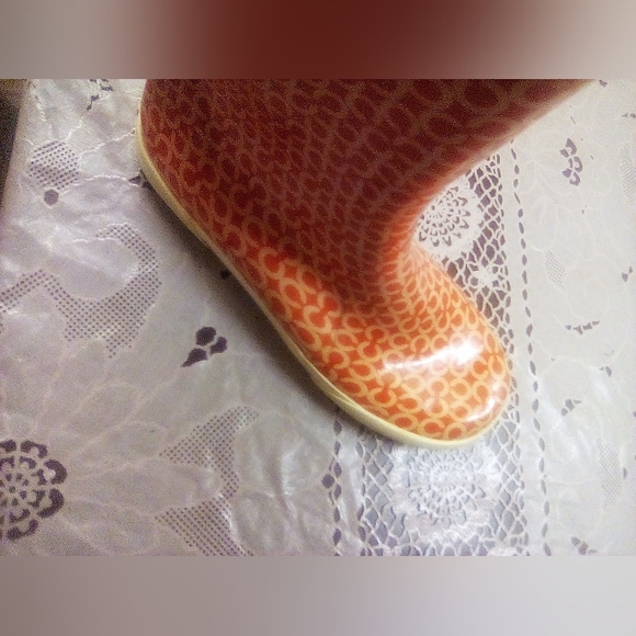 Coach Womens Sassy Red and White Rubber Rain Boots Size 8 - Picture 6 of 8